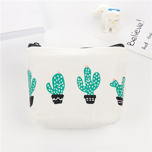 Monedero con estampado de frutas y animales de dibujos animados para mujer y niña, monedero pequeño de lona, tarjetero para dinero, billetera, bolsa para auriculares, bolsas para llaves LIUWENJING unisex