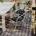 thumbnail image 2 of Flash Furniture Lila Commercial Metal Indoor-Outdoor Restaurant Stack Chair with Triple Slat Black Faux Teak Back, 2 of 11