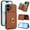 Brown, variant on Wallet Case with Card Holder for iPhone 16 Plus, 360° Rotation Ring Kickstand Magnetic Clasp and Durable Shockproof Cover