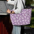 thumbnail image 7 of Daiia Purple Butterflies Floral Beach Travel Bag - Water-Resistant Beach Bag, Lightweight Tote with 7 Pockets for Women and Men - Gym,Pool,Camping,Reusable Grocery Bag, 7 of 7