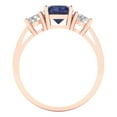 thumbnail image 4 of Clara Pucci 14K Rose Gold 1.5ct BlueSapphire Three-Stone Ring for Women, 4 of 8