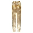 thumbnail image 5 of Fiaer Christmas Sweatpants Women Shine Snowflake Printed Trendy Holiday Pants Plus Size Casual Comfy Xmas Trousers with Pocket Khaki M, 5 of 5