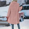 thumbnail image 6 of Fanxing Womens Fuzzy Warm Winter Cardigan Coats Notch Collar Long Sleeve Trench Coat Christmas Gift Pink,S, 6 of 8