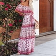 thumbnail image 1 of WILLBEST Vestidos de Verano 2025 Vestido Largo Bohemio con Hombros Descubiertos y Estampado Floral – Vestido Largo Informal de Verano para Mujer – Conjunto de Playa Mediana​​, 1 of 3