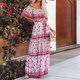 thumbnail image 1 of WILLBEST Vestido Largo Bohemio Con Hombros Descubiertos Y Estampado Floral: Elegante Vestido Largo Informal Para Mujer, Ideal Para Playa., 1 of 3