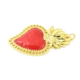 thumbnail image 2 of Alloy Enamel Pendants with Jump Ring Long-Lasting Plated Cadmium Free & Lead Free Rack Plating Sacred Heart Charm Real 18K golden Plated 48.5x29.5x4mm Hole: 4.7mm Alloy+Enamel, 2 of 3