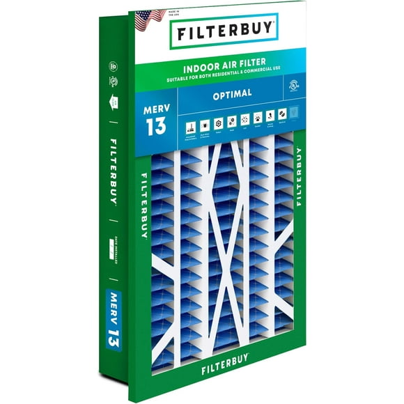 Filterbuy 16x25x5 MERV 13 Pleated HVAC AC Furnace Air Filters for Honeywell Return Grille (1-Pack)