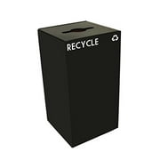 Witt Industries 28GC04-CB GeoCube Recycling Receptacle with Combination Slot/Round Opening, Steel, 28 gal, Charcoal
