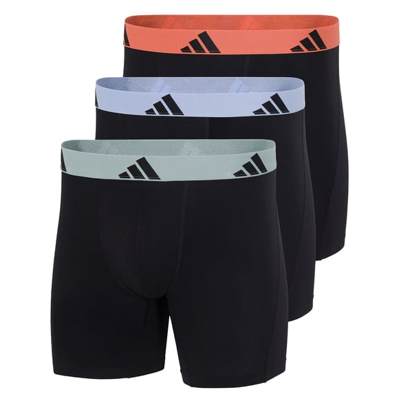 adidas men's boxer shorts, 3-pack - Boxer Briefs, Active Flex Cotton, Logo Black/Blue/Red M (Medium)