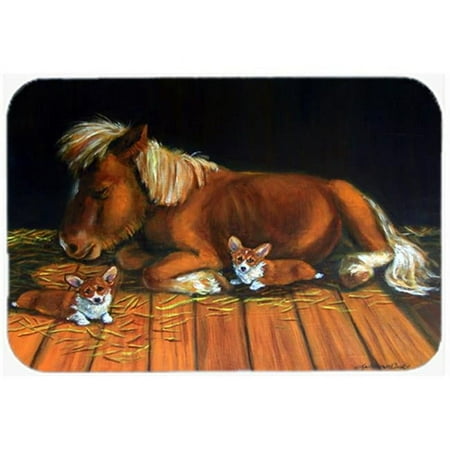 

Corgi Snuggles The Pony Glass Cutting Board