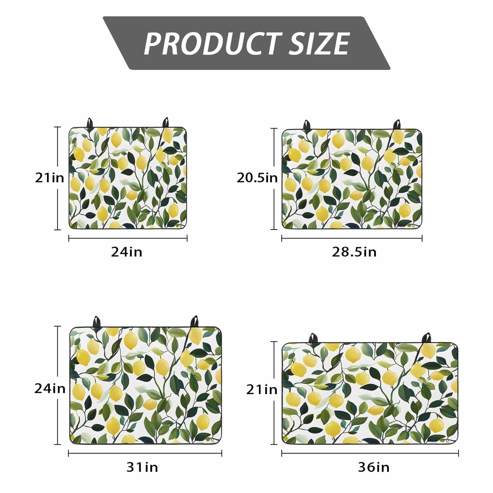 Summer Lemon Stove Top Cover for Electric Stove, Heat-proof & Non Slip Glass Top Stove Cover Protector, Yellow Fruits Pastoral Green Botanical Kitchen Flat Cooktop Rubber Mat 24x21 Inches