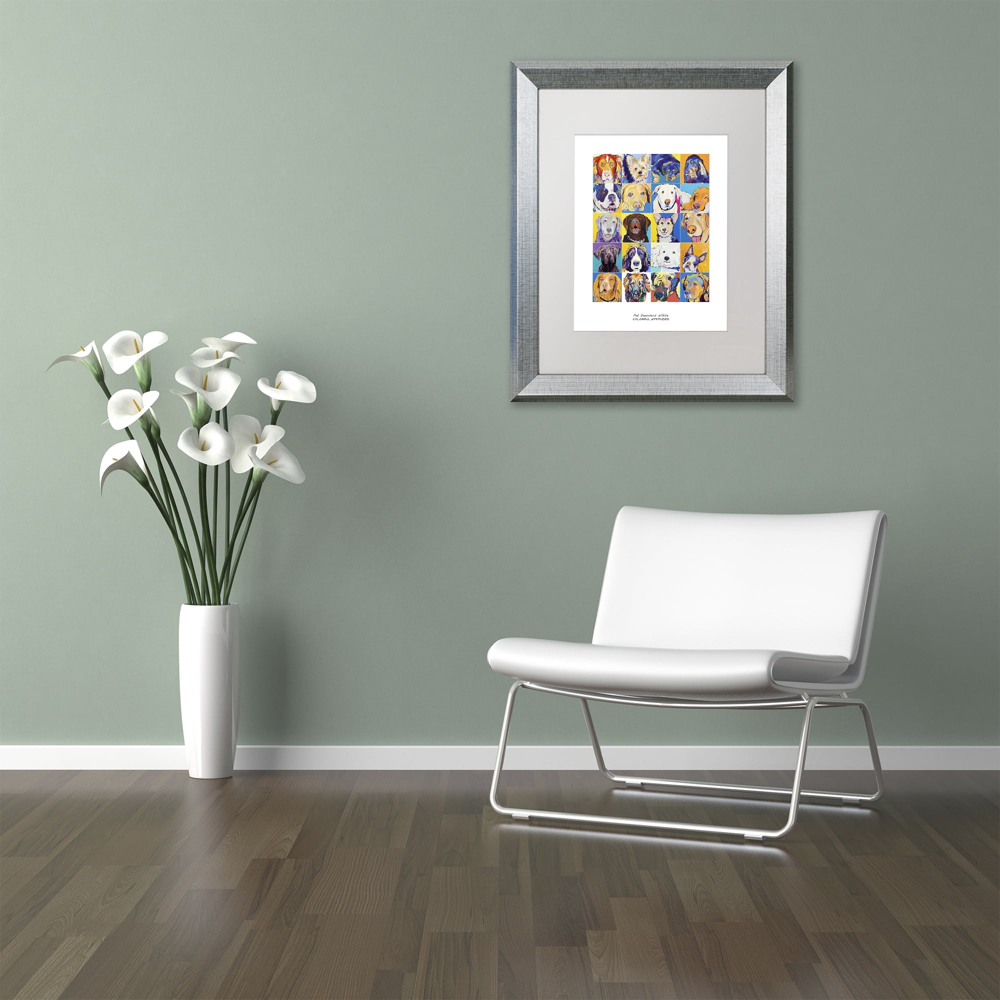 Trademark Fine Art "Colorful Attitudes Poster" Canvas Art by Pat Saunders-White, White Matte, Silver Frame