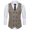 Men's Outerwear Vests Mens Vintage Double Breasted Pocket Suit Vest