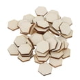 thumbnail image 2 of Paquete de 50 etiquetas de chips de hexagonales sin , juguetes de decoración para hogar, proyecto de manualidades para bricolaje Colcomx Virutas de madera de hexágono en blanco, 2 of 8
