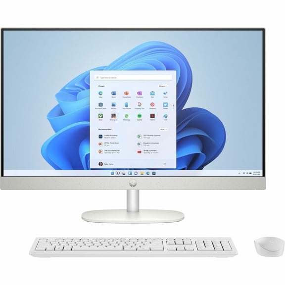 HP 27-cr0000a 27-cr0160 All-in-One Computer, AMD Ryzen 5 7520U, 8 GB, 512 GB SSD, 27" Full HD Touchscreen, Desktop, Shell White