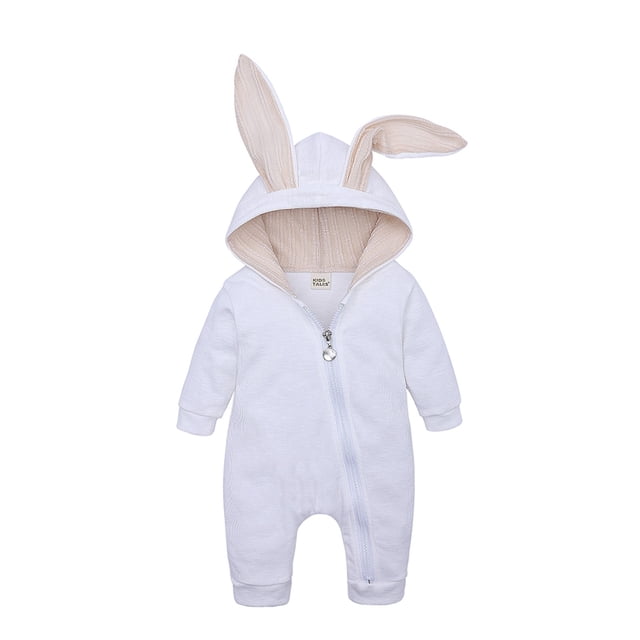 Toddler Easter Outfit Boy Toddler Boy Rabbit Clothes Bunny hoodie with Zipper Infant Spring Clothes