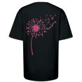 thumbnail image 5 of MIXUE Womens Tops Summer Dandelion Print Round Neck Short Sleeve Stylish Loose Fit Casual T Shirts Holiday Wear,Black,XXL, 5 of 5