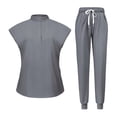 thumbnail image 2 of Uniforme médico femenino, ropa de trabajo de enfermera para tienda de mascotas, spa y cosmetología. Gris, 2 of 9