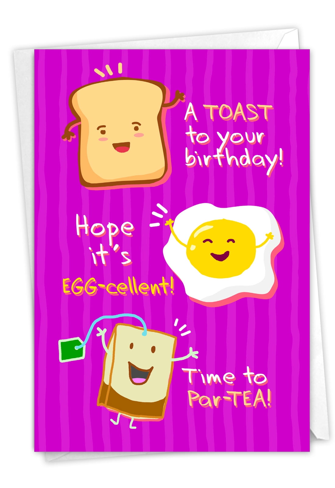 1 Funny Birthday Card with Envelope - Mixed Puns C3637BDG - Walmart.com