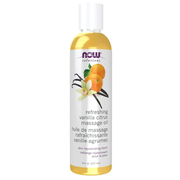 NOW Solutions, Refreshing Vanilla Citrus Massage Oil, Skin Rejuvenating Blend, Supple Skin, 237ml