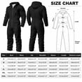 thumbnail image 3 of Men Hooded Long Sleeve Jumpsuit Full Zip Coverall with Multi Pockets for Workwear, 3 of 5