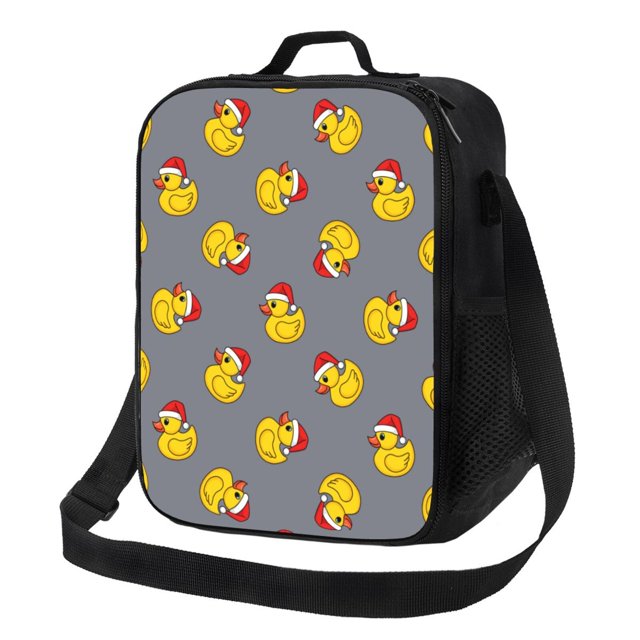 Balery Christmas hat duck Caja de Almuerzo y Bolsa de Almuerzo para Hombres y Mujeres, Bolsa de Almuerzo Reutilizable con Gran Capacidad, Bolsa de Almuerzo Aislada