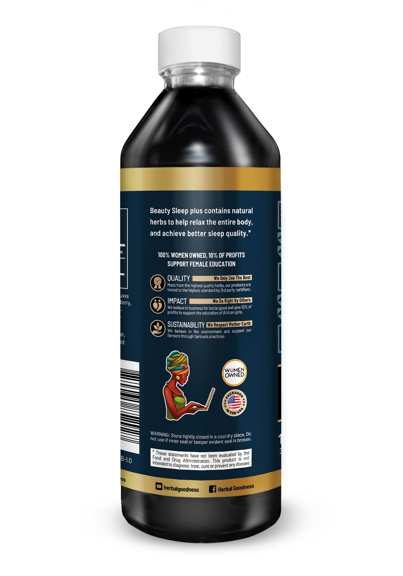 Beauty Sleep Liquid Extract Supplement 12fl.oz - Natural Sleep Aid, Melatonin for Men & Women, Chamomile, Lavender - Herbal Goodness