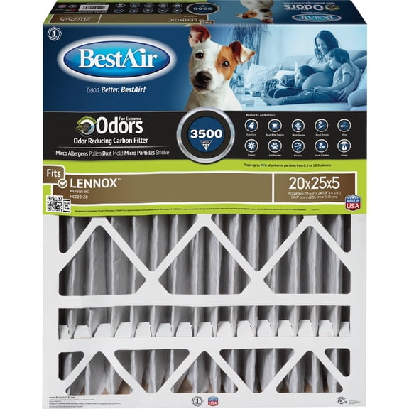 BestAir PFLN2025-13CR Lennox 20x25x4 Series 3500 MERV 13 Furnace Filter