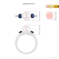 thumbnail image 5 of ANGARA Japanese Akoya Cultured Pearl & Blue Sapphire Engagement Ring in 14K White Gold for Women | June Birthstone, Birthday, Anniversary, Jewelry Gift for Women | Pearl Ring, 5 of 8