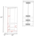 thumbnail image 4 of Modern Black Armoire Cabinet with Customizable Interior, Particle Board Wardrobe for Bedroom & Closet Organization, 4 of 8