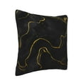 thumbnail image 2 of ZNDUO Square Home Decorative Throw Pillows, Corduroy Black and Gold Abstract Texture Pattern Couch Pillows, Throw Pillows for Bed, 20"x20", 2 of 8