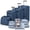 Blue-Set of 4, variant on Ktaxon 3-Piece Softside Luggage Set With 8 Set Pcaking Cube TSA Lock, 360° Spinner Wheels Purple