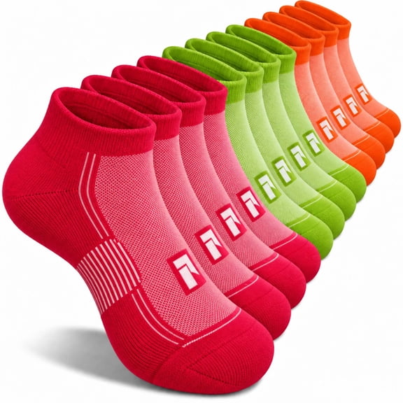 6 Pairs Womens Ankle Socks, Athletic Running Socks for Women, Breathable Mesh and Cushioned Comfort, Size Medium