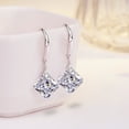 thumbnail image 2 of Crystal Drop Dangle Earrings s925 Sterling Silver Cubic Zirconia Square Shape Jewelry For Women, 2 of 6