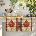 thumbnail image 4 of Canada Kitchen Towels Set of 4, Red Maple Leaf Flag Farmhouse Shabby Wooden Grain Absorbent Dish Towels for Kitchen, Microfiber Hand Towel, Quick Drying Tea Towel for Cleaning Decorative Dishcloths, 4 of 7
