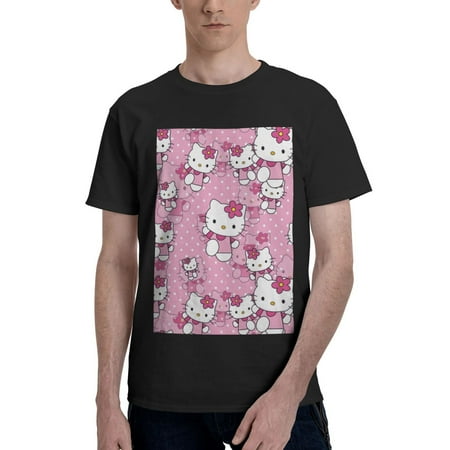

Hello Kitty Men S Basic Short Sleeve T-Shirt， Moisture Wicking Odor Protection Sizes S-6xl