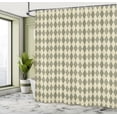 thumbnail image 4 of Ambesonne Flower Shower Curtain, Rhombus Retro Pattern Print, 69"Wx70"L, Sage Green, 4 of 4