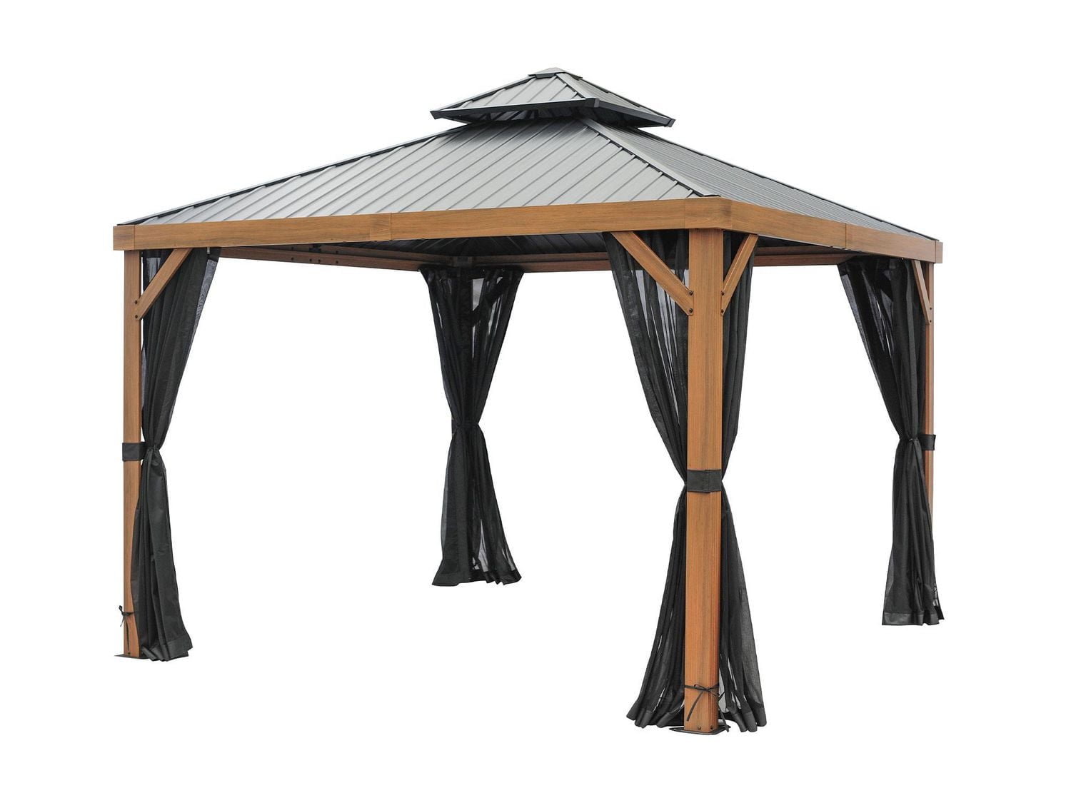 Yosemite Gazebo Aluminum Frame Wood Finish 10 x 10