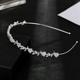 thumbnail image 2 of 1 Piezas Diamantes de Imitación Nupcial Cristal Mujer Diadema Boda Florista Perla Diamante Delgado Plata Flor Hojas Corona Accesorios para el cabello Diadema, 2 of 5