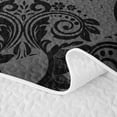 thumbnail image 5 of Erosebridal Hippie Damask Bed Spread Queen, Boho Sun Queen Coverlet Set, Black Charcoal Gray 3-Piece, 1 Quilt and 2 Pillowcases, 5 of 7