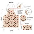 thumbnail image 7 of Brown Mushroom Hedgehog Leaf Beige Pattern Apron-Garden Aprons for Women with Pockets-Cotton Linen Waterproof Kitchen Cooking Gardening Aprons Adjustable for Kitchen,Cooking,BBQ and Salon 33x27 Inch, 7 of 7