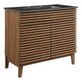 thumbnail image 2 of Modway Render Modern Wood/Ceramic Bathroom Vanity in Walnut/Black, 2 of 9