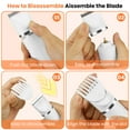 thumbnail image 6 of Jewyow Dog Hair Clippers, Dog Grooming Kit for Thick Hair, Low Noise Dog Shaver Clipper with 4 Comb Guides,  White, 6 of 9