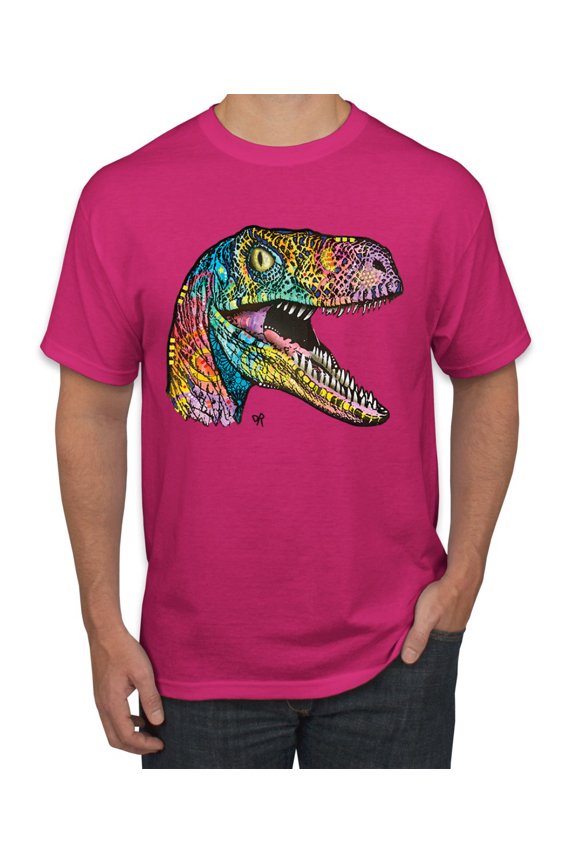 Dean Russo Raptor Animal Lover Men's Graphic T-Shirt, Fuschia, Small