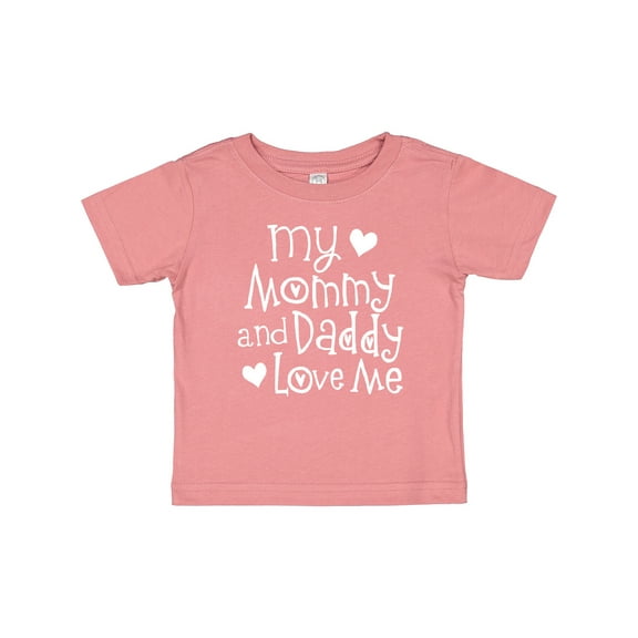 Inktastic Mommy and Daddy Love Me Valentine Boys or Girls Baby T-Shirt