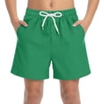 thumbnail image 2 of Boys Quick Dry Athletic Shorts with Pockets, Elastic Waist Gym Shorts for Kids Boys, Green Sport Play Shorts,Size 14-15T, 2 of 6