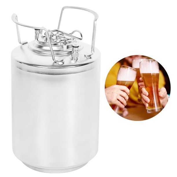 Ccdes Beer Keg,10L Household Stainless Steel Beer Barrel Beverage Keg