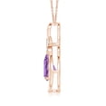 thumbnail image 2 of ANGARA Natural 1.5 ct Amethyst Infinity Pendant with Diamond 'X' Motif in 14K Rose Gold for Women (Size-9x7mm) | February Birthstone, Anniversary, Jewelry Gift for Women | Natural Amethyst Necklace, 2 of 8