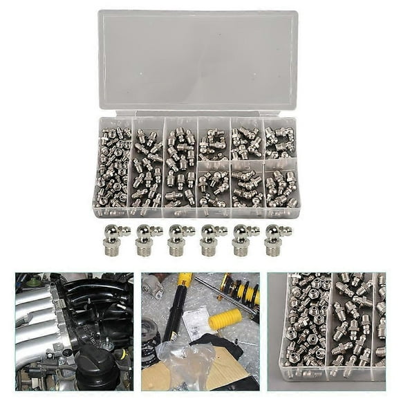 Nickel-plated Straight Curved Oil Grease Fitting Assortment Fittings Grease Fitting Assortment Kit Mechanic Accessories Nozzle