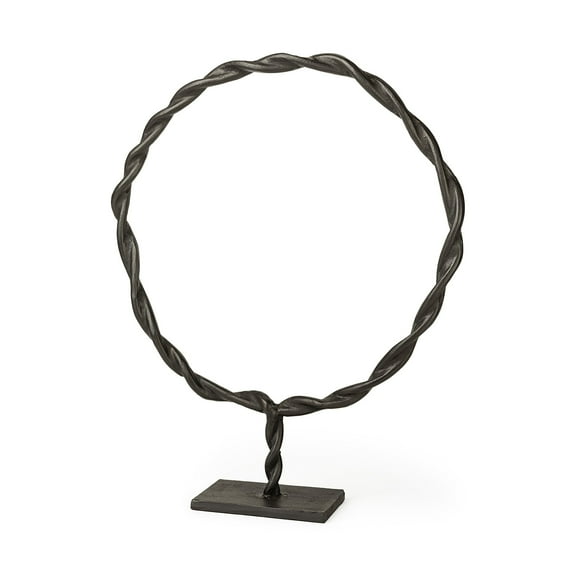 HomeRoots 392413 Metal Braided Sculpture, Black